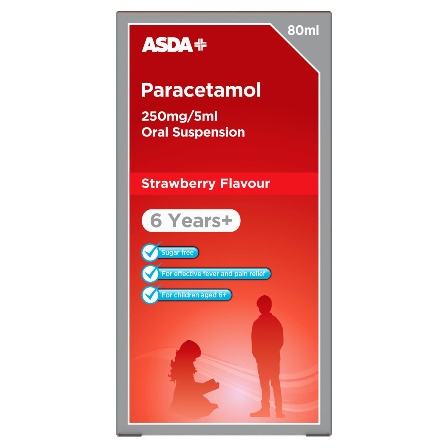 ASDA paracetamol oral suspension strawberry flavour 80ml - British product