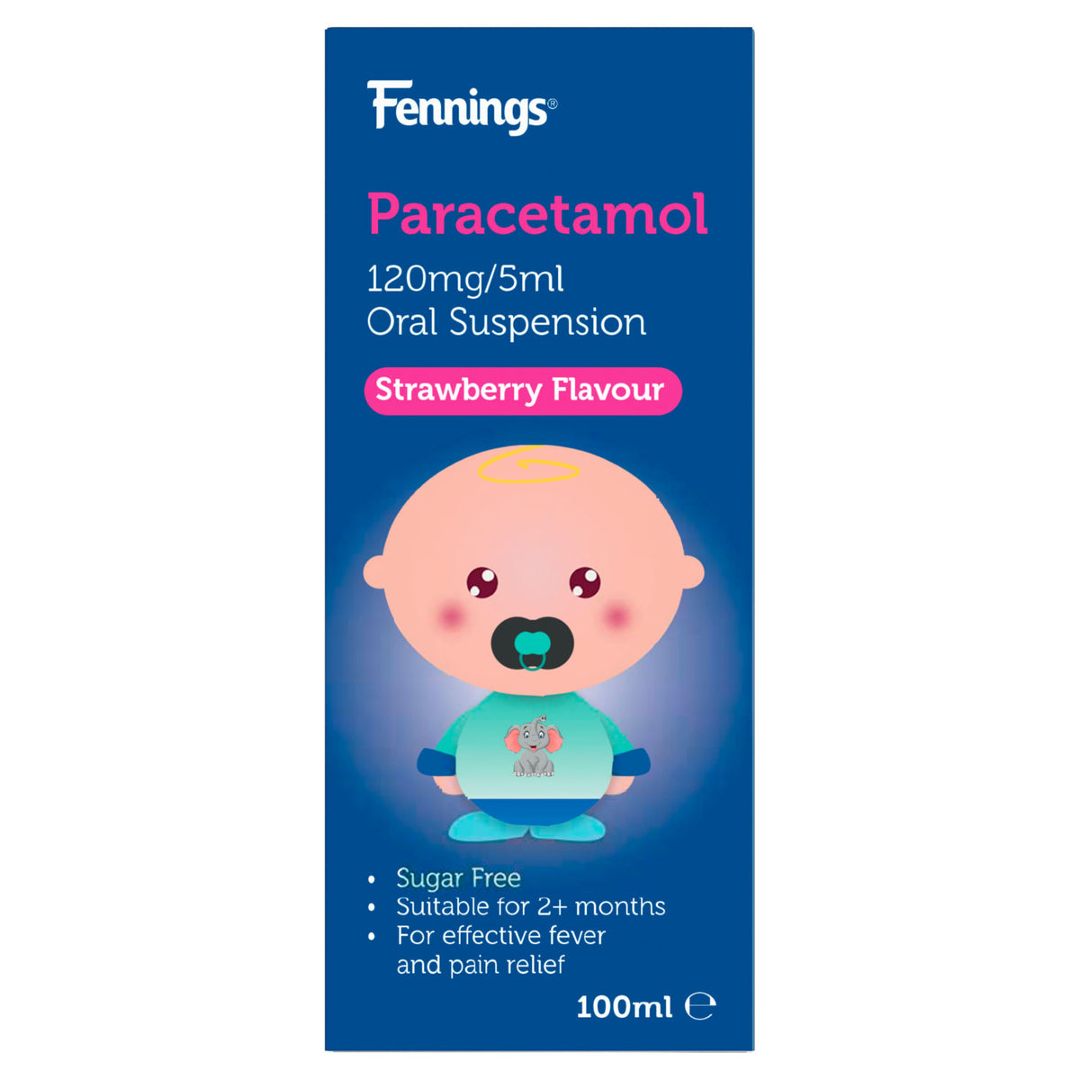 ASDA strawberry flavour paracetamol oral suspension 100ml, UK version