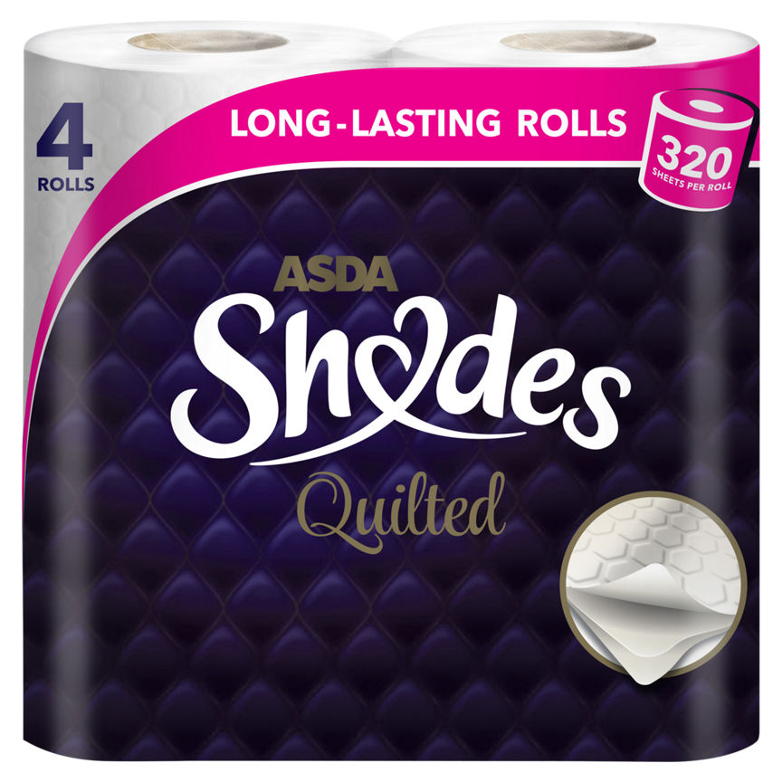 ASDA Shades Quilted Toilet Tissue 4 Rolls GOODS ASDA   