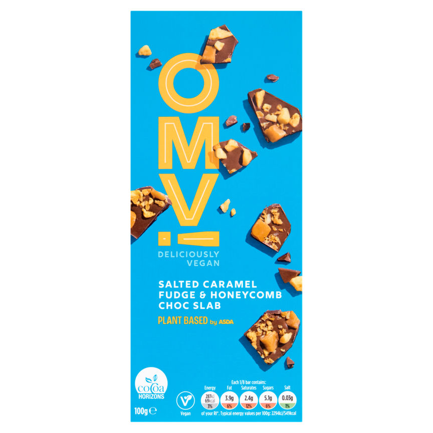 OMV! Deliciously Vegan Salted Caramel Fudge & Honeycomb Choc Slab