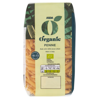 ASDA Organic Penne dry pasta 500g - British product