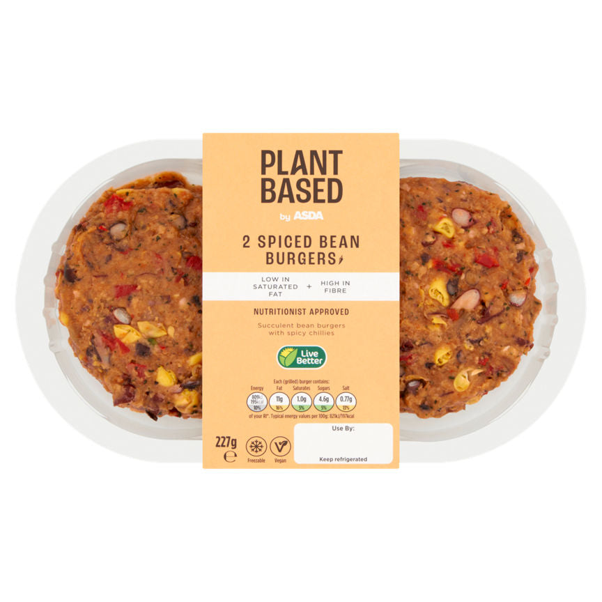 ASDA Plant Based Spiced Bean Burgers GOODS ASDA   