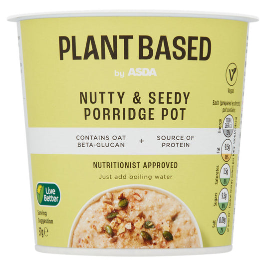 Plant Based by ASDA Nutty & Seedy Porridge Pot GOODS ASDA   
