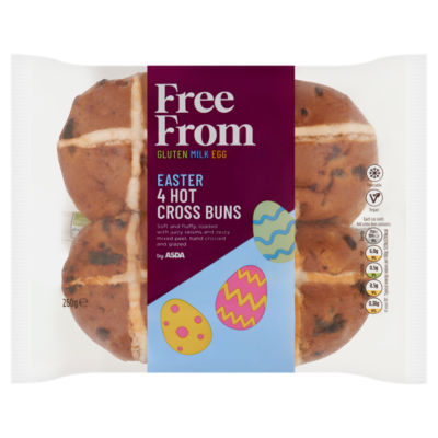 ASDA free from hot cross buns 260g (British brand)