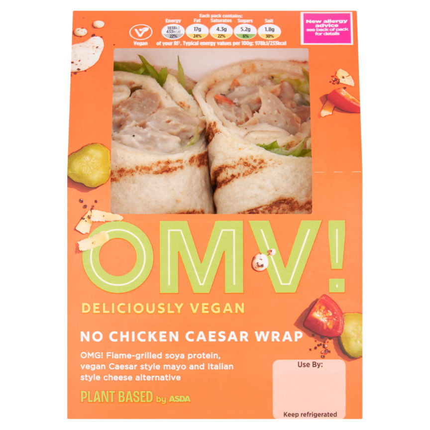 OMV! Deliciously Vegan No Chicken Caesar Wrap GOODS ASDA   