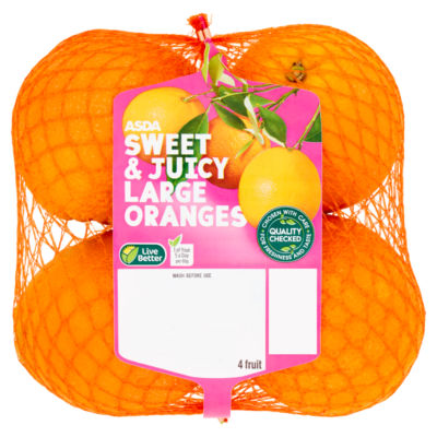 ASDA sweet juicy large oranges 4 pack - British product