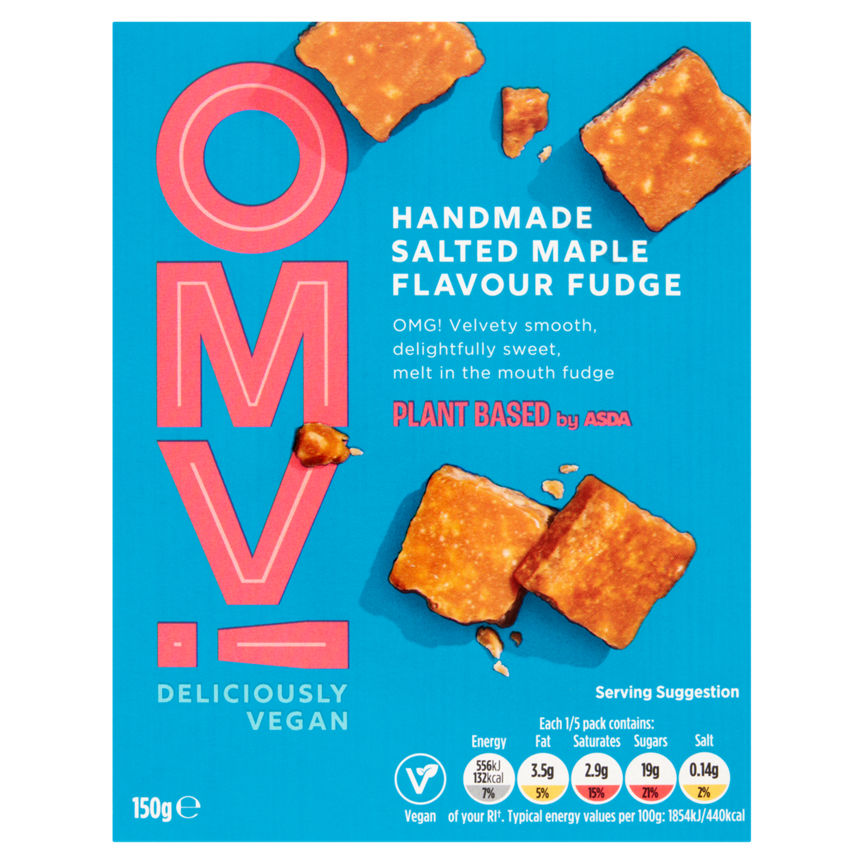 OMV! Deliciously Vegan Handmade Salted Maple Flavour Fudge 150g GOODS ASDA   