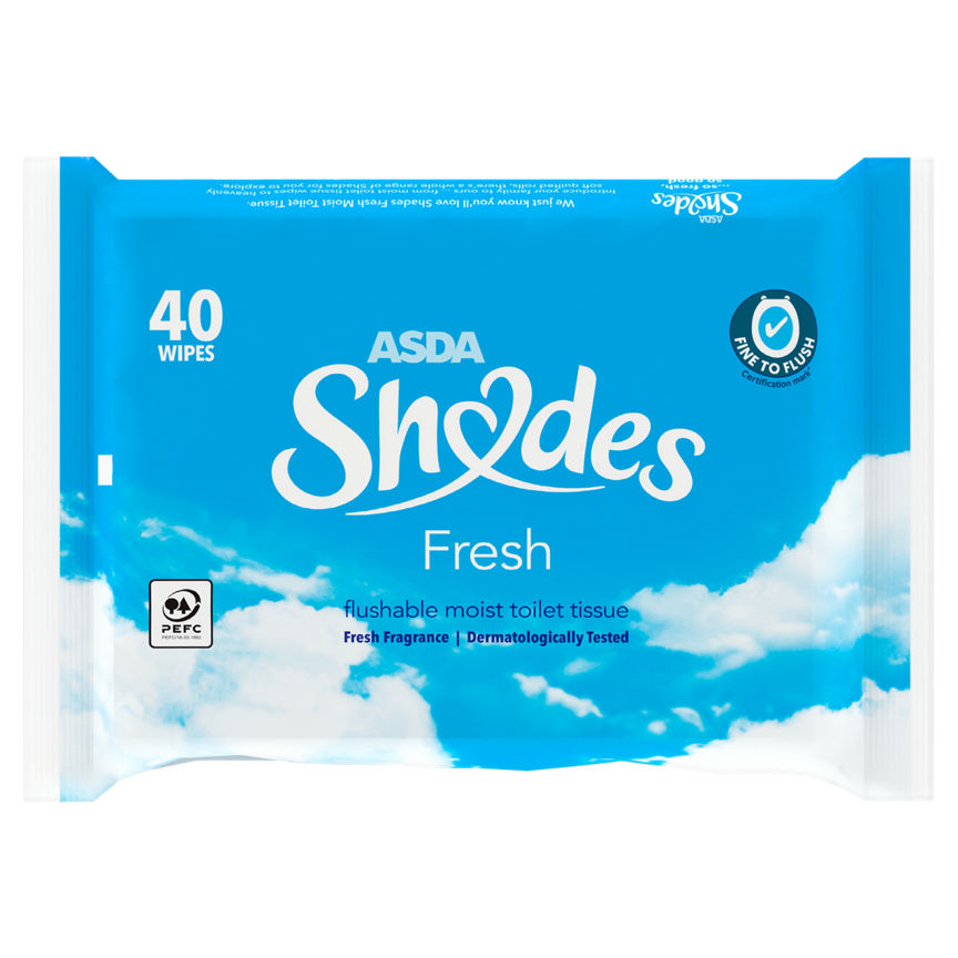 ASDA Shades Fresh Flushable Moist Toilet Tissue Wipes GOODS ASDA   