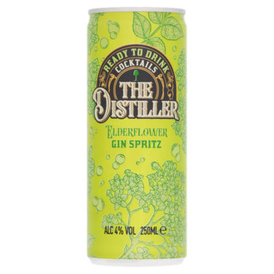 The Distiller elderflower gin spritz canned cocktail 250ml (British brand)