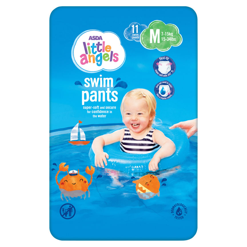 LITTLE ANGELS by ASDA Swim Pants M 7-15kg 15-34lbs 11 Swim Pants