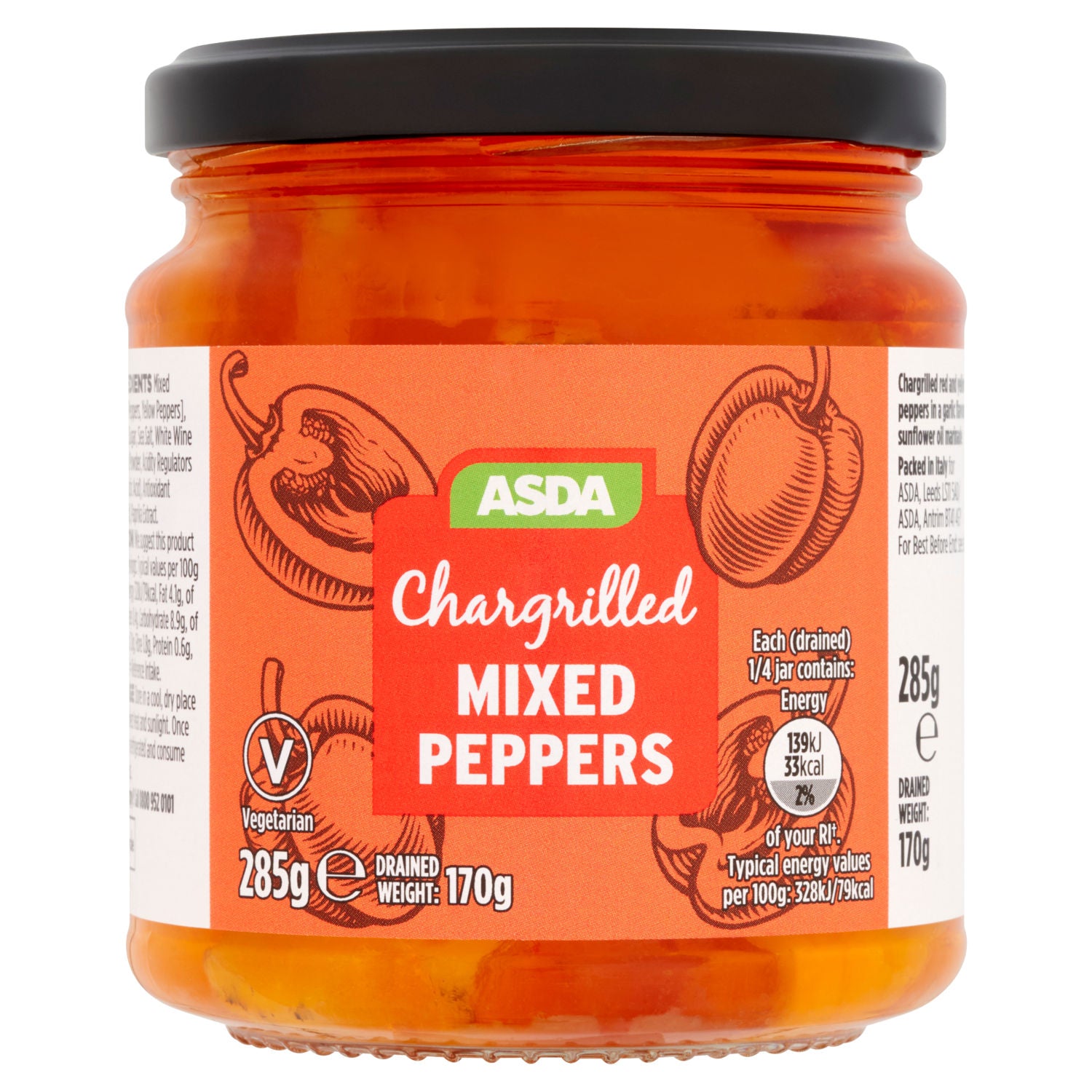 ASDA Chargrilled Mixed Peppers 285g