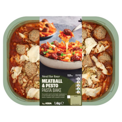 ASDA Kjøttbolle & Pesto Pastagrateng 1,4 kg