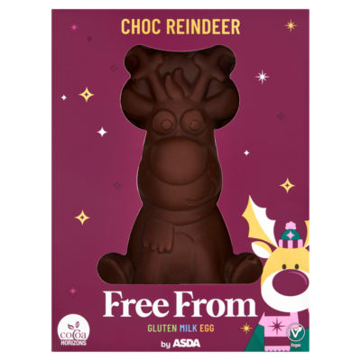 ASDA Free From Choc Reindeer 100g hollow chocolate (British brand)