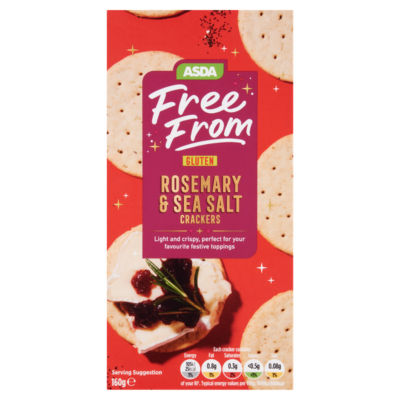 ASDA rosemary and sea salt crackers 160g, imported from the UK
