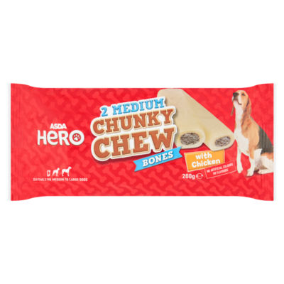 Hero chunky chew bones with chicken dog treats 200g, UK version