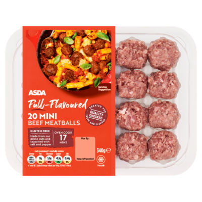 ASDA Mini Hackfleischbällchen Salz und Pfeffer 340g - Britisches Produkt