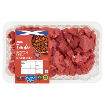 ASDA Diced Scotch Lean Beef 700g - British product
