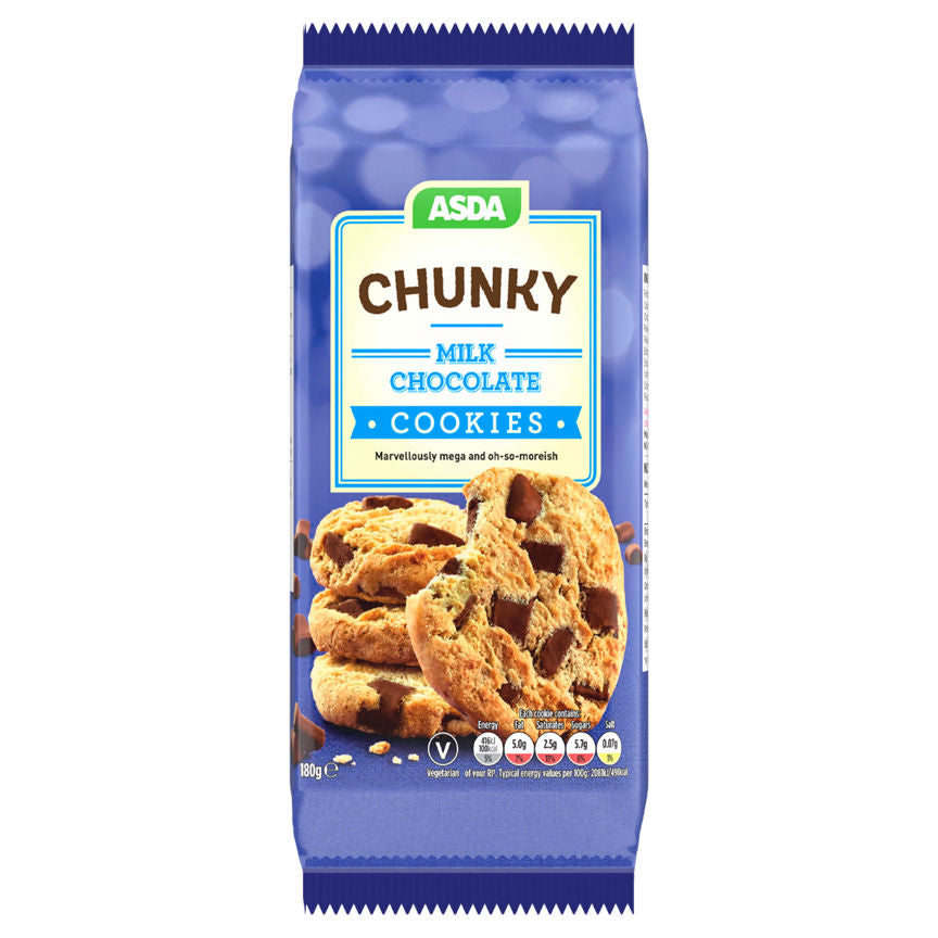 ASDA Chunky Milk Chocolate Cookies 180g GOODS ASDA   