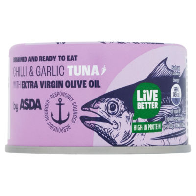 ASDA chilli garlic tuna in olive oil 80g - British product