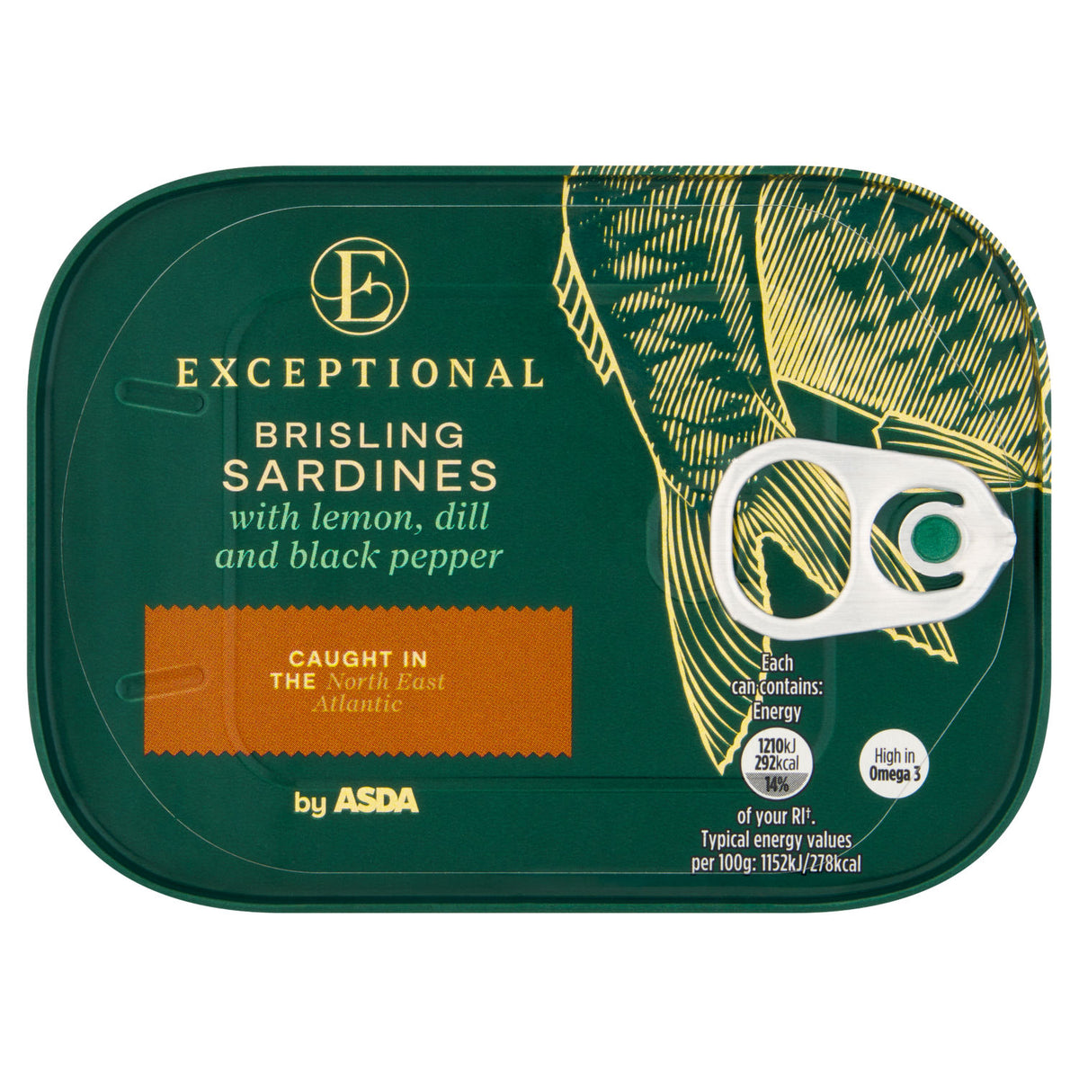 ASDA sardines with lemon dill and black pepper 105g - British product