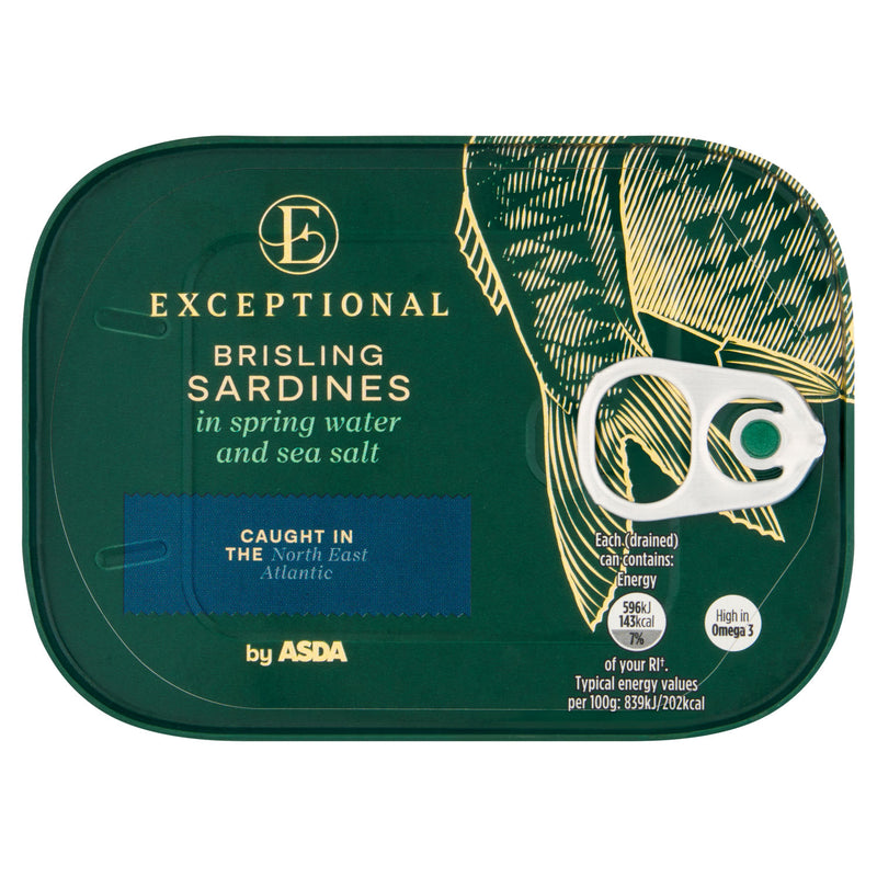 ASDA brisling sardines in spring water 105g - British product