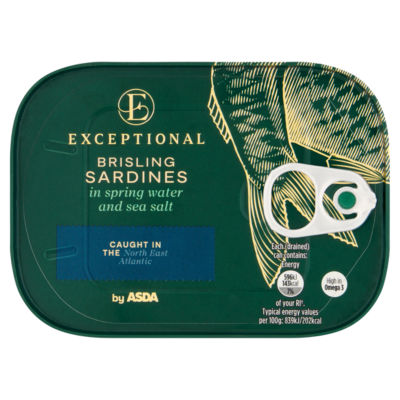 ASDA brisling sardines in spring water 105g - British product