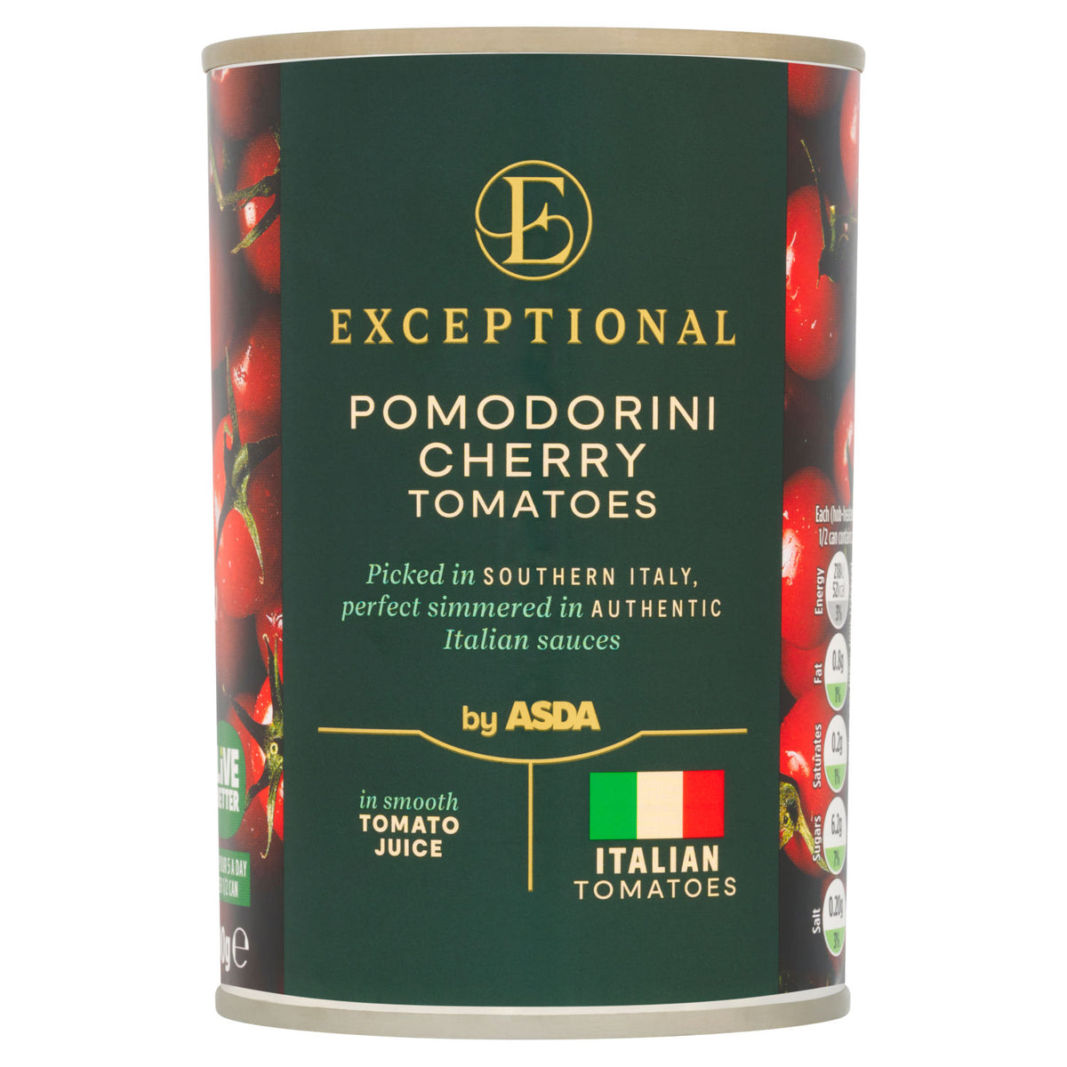 ASDA Pomodorini cherry tomatoes in tomato juice 400g - British product