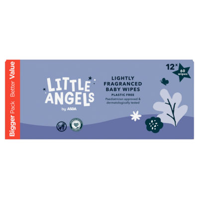 Little Angels plastic free lightly fragranced baby wipes 12 x 60 - British product