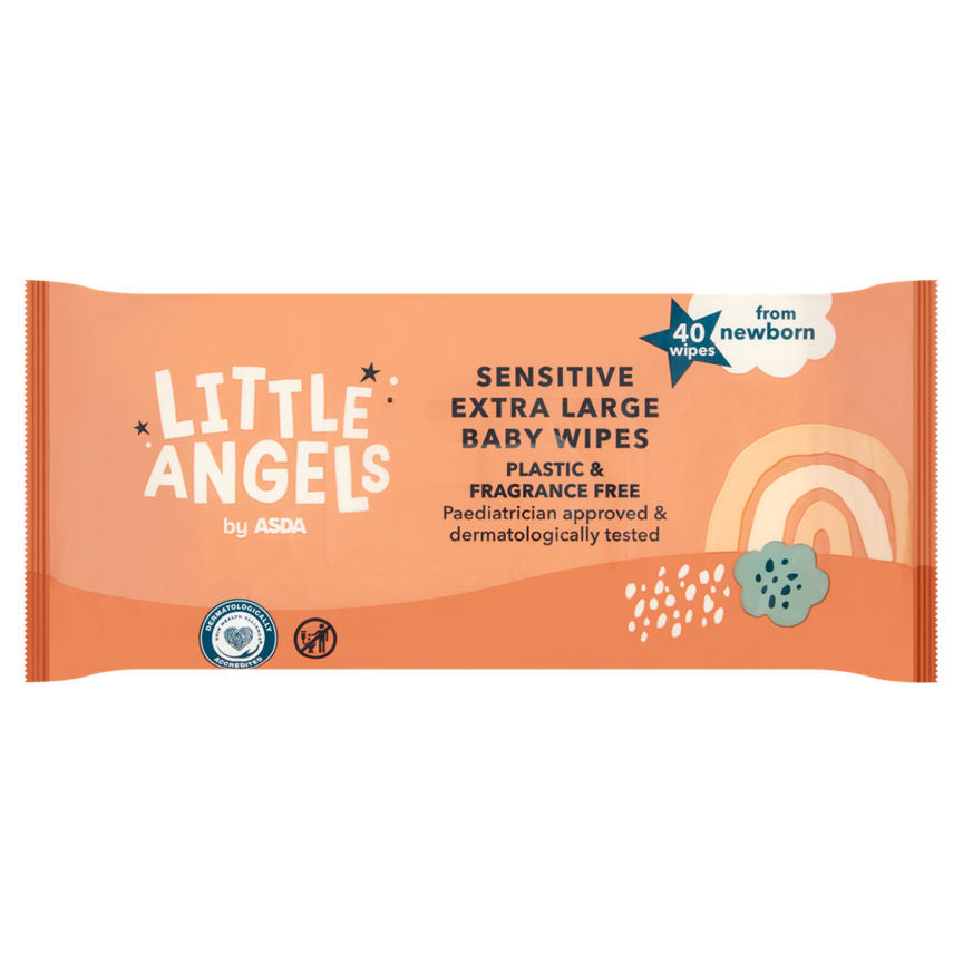 ASDA Little Angels 40 Sensitive Extra Large Baby Wipes GOODS ASDA   