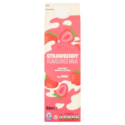 ASDA strawberry flavoured milk 1 litre - British product