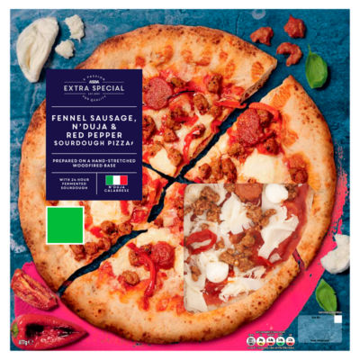 ASDA Extra Special Fennel Pølse N'duja Rød Pepper Pizza 477g