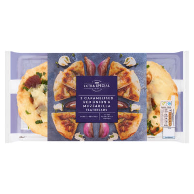 ASDA Extra Special 2 Caramelised Red Onion  Mozzarella Flatbreads 220g
