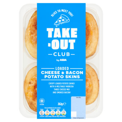 ASDA ASDA Take-Out Club Loaded Cheese Bacon Potato Skins 262g- Buy online at McGrocer
