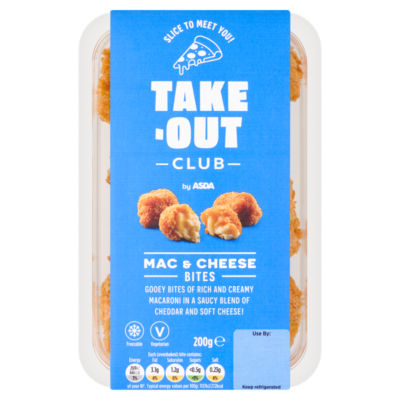 ASDA Take-Out Club mac and cheese bites 200g - British product