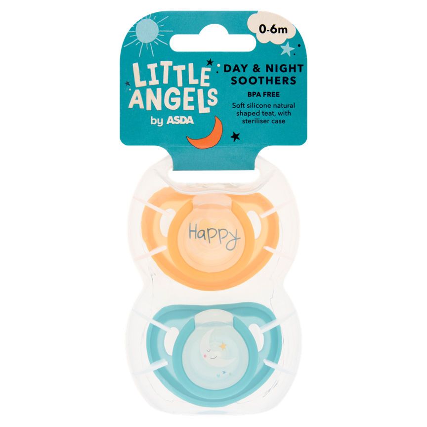 LITTLE ANGELS by ASDA Day & Night Soothers 0-6m