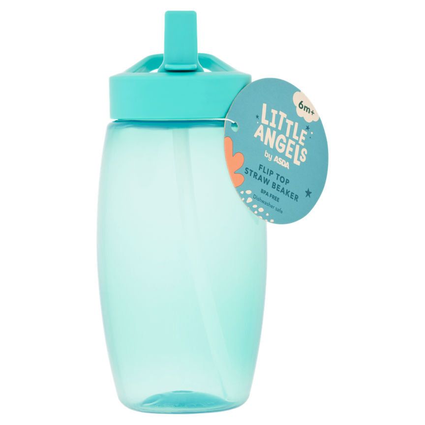 LITTLE ANGELS by ASDA Flip Top Straw Beaker 6m+ 420ml