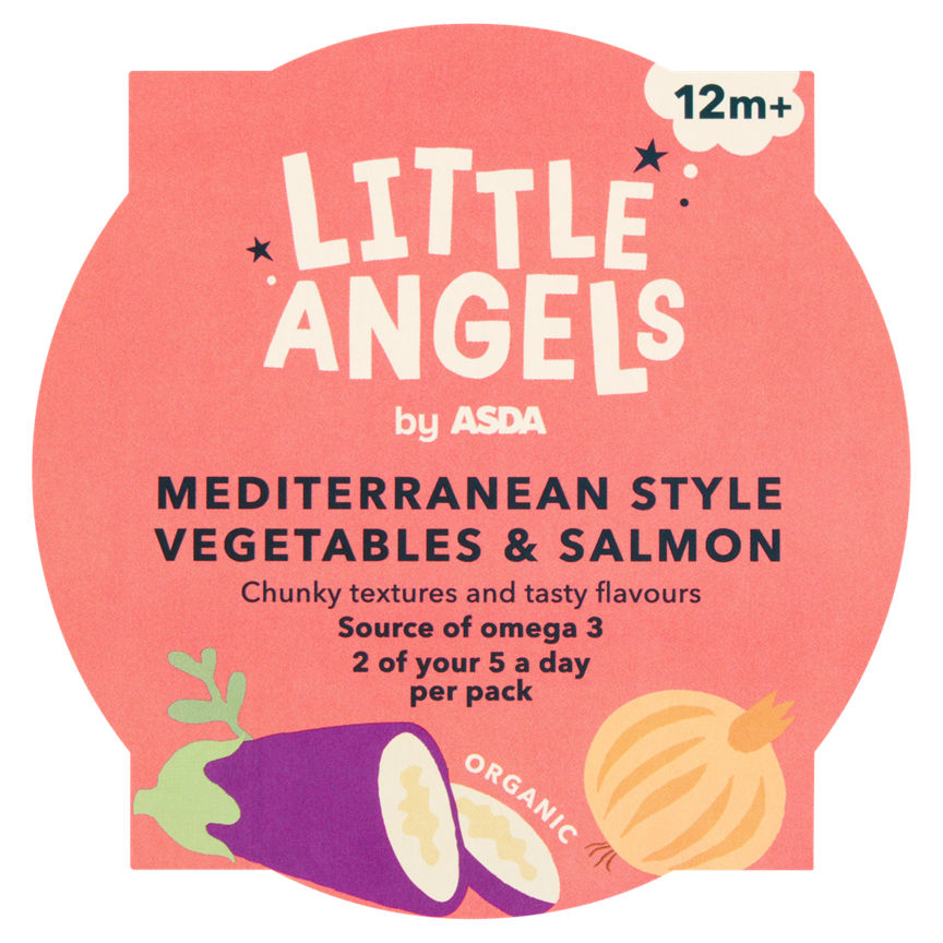 ASDA Little Angels Organic Mediterranean Style Vegetables & Salmon 12m+ 200g GOODS ASDA   