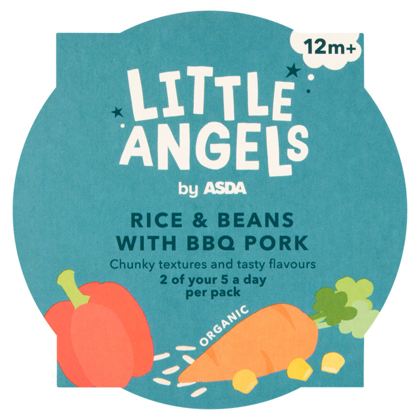 ASDA Little Angels Organic Rice & Beans with BBQ Pork 12m+ 200g GOODS ASDA   