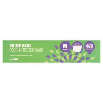ASDA ASDA 20 Medium Zip Seal Food & Freezer Bags- Buy online at McGrocer