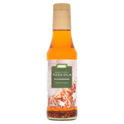 ASDA Garlic Chilli Pizza Oil 207ml, imported from the UK