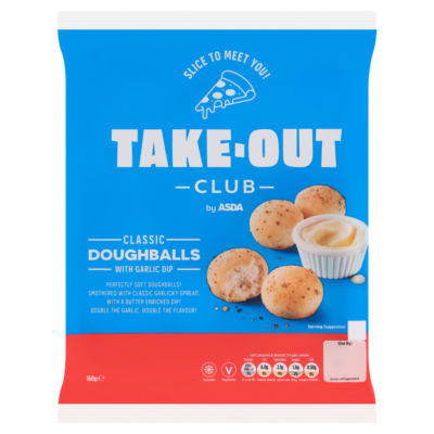 ASDA Classic Doughballs with Garlic Dip Part Baked Rolls 160g