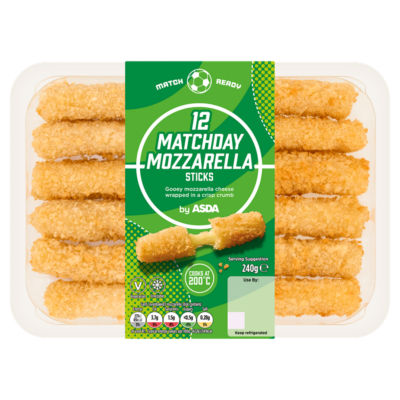 ASDA mozzarella sticks breaded 240g, imported from the UK
