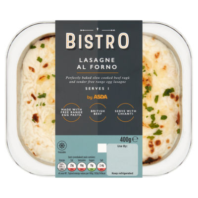 Lasagne Al Forno ASDA 400g - Plat réfrigéré britannique