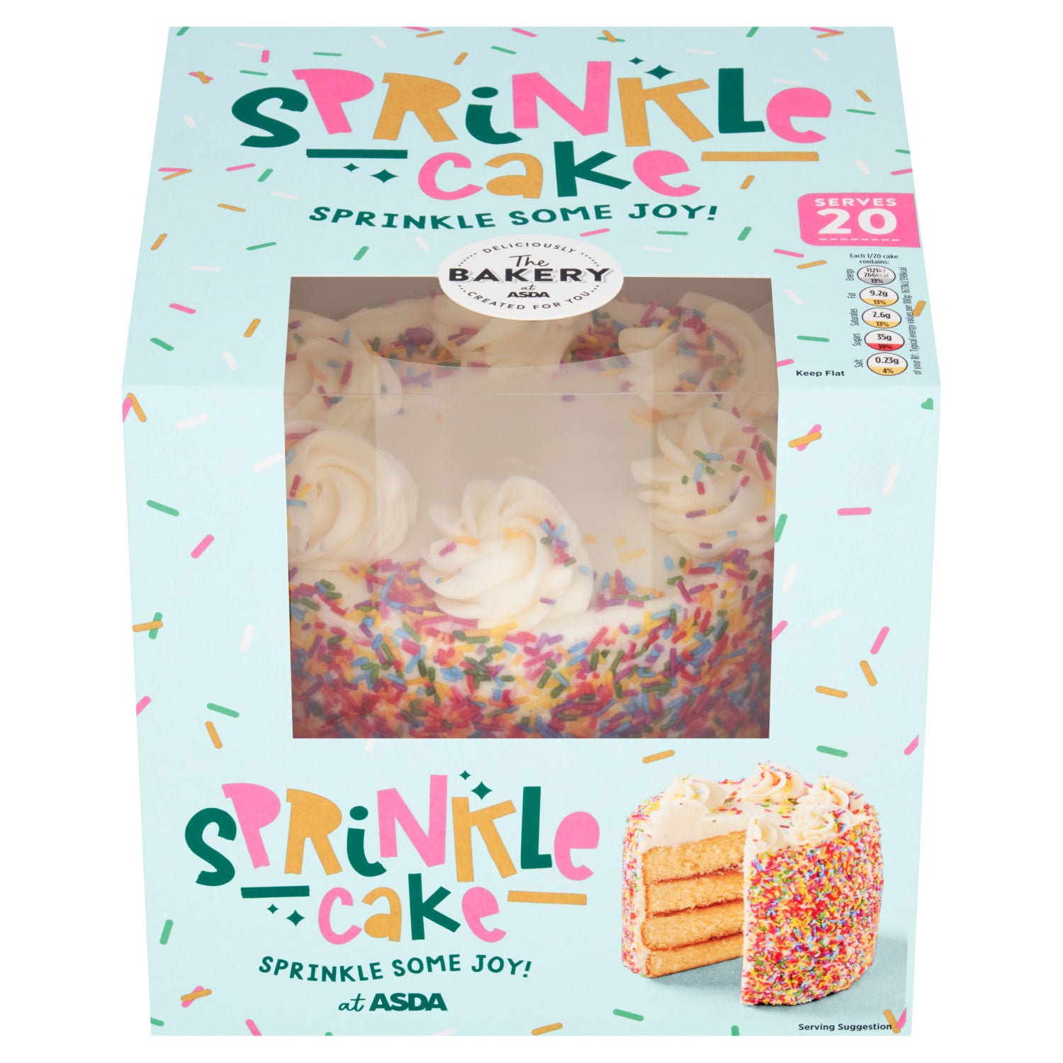 ASDA The Bakery Sprinkle Jam Madeira Cake Individual (British brand)