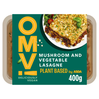 OMV! vegan lasagne mushroom and vegetable 400g, imported from the UK