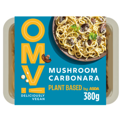 ASDA vegan mushroom carbonara ready meal 380g, imported from the UK