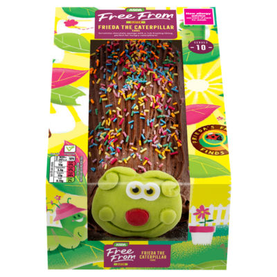 ASDA Free From Frieda caterpillar cake, imported from the UK