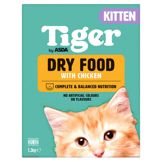 ASDA Tiger Kitten Dry Food with Chicken 1.2kg GOODS ASDA   