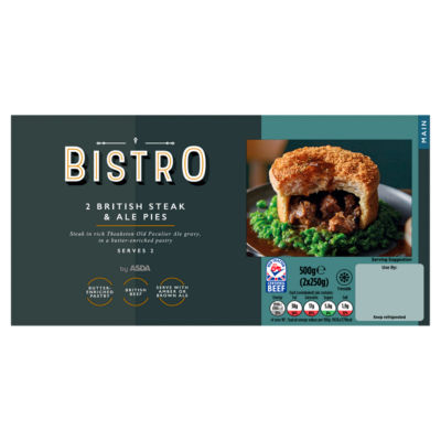 Bistro by ASDA steak and ale pies 500g - British product