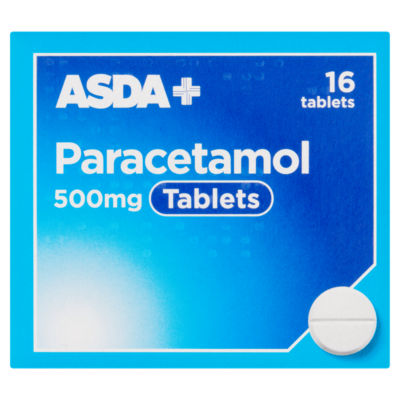 ASDA Paracetamol 500mg tablets 16 pack - British product